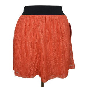 CANDIE'S Mini Skirt Juniors S SMALL Coral Lace Pleated